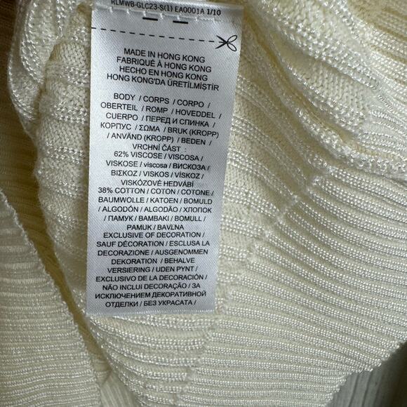Lauren Ralph Lauren Mascarpone Cream Slim Cable-Knit Black Label Sweater Size XL - Picture 10 of 11